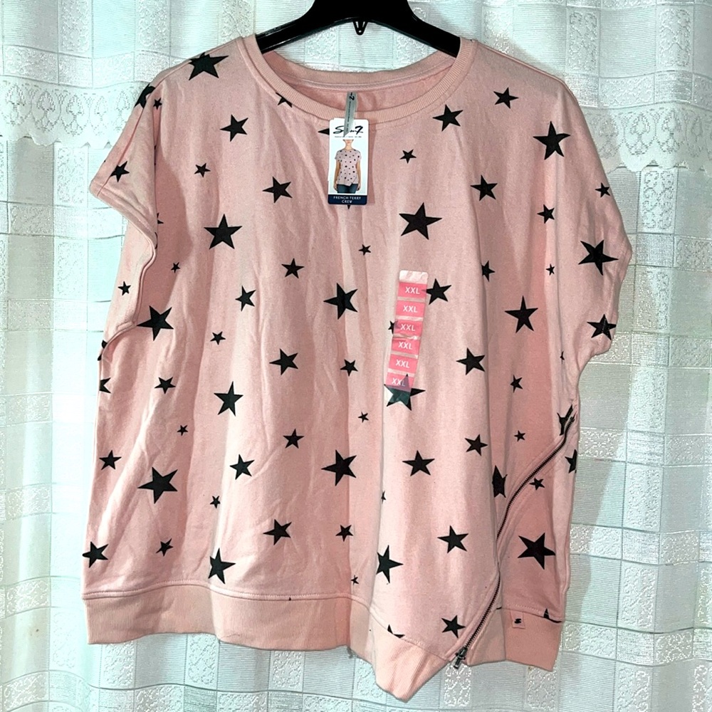 Seven7 French Terry Crewneck Top